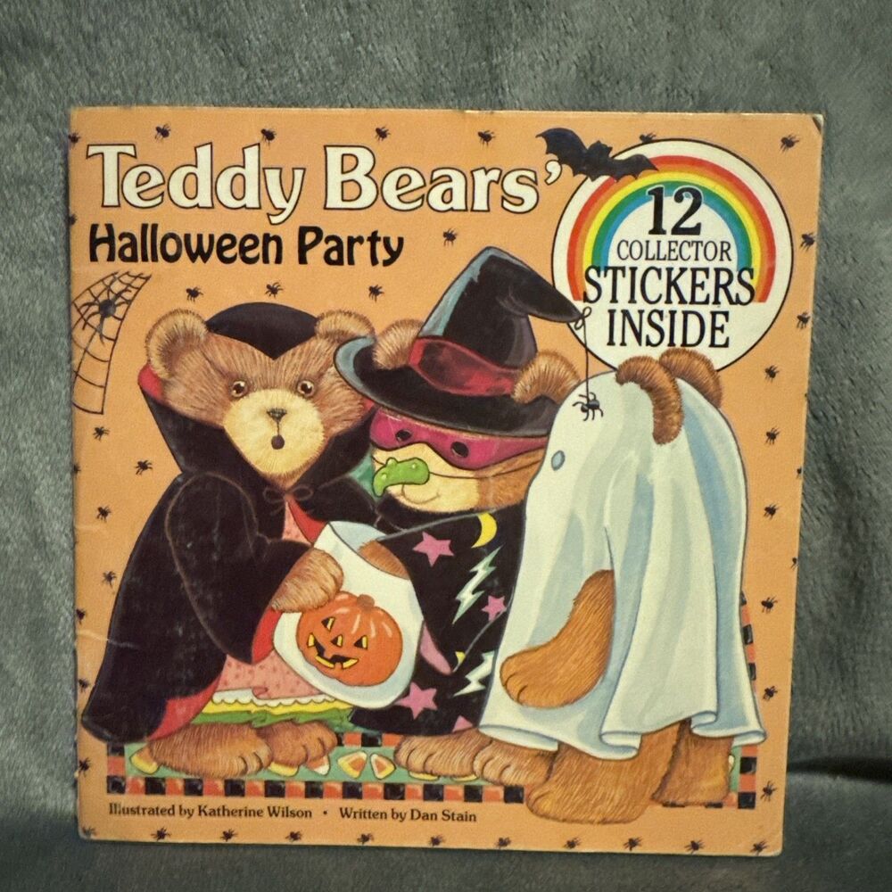 Vintage 1989 Teddy Bears Halloween Party Dan Stain Illustrated Katherine Wilson
